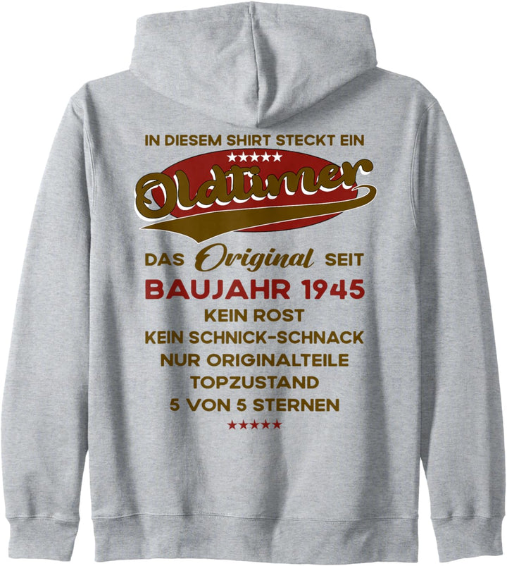 Lustiges Geburtstag Birthday Baujahr 1945 Oldtimer Kapuzenjacke