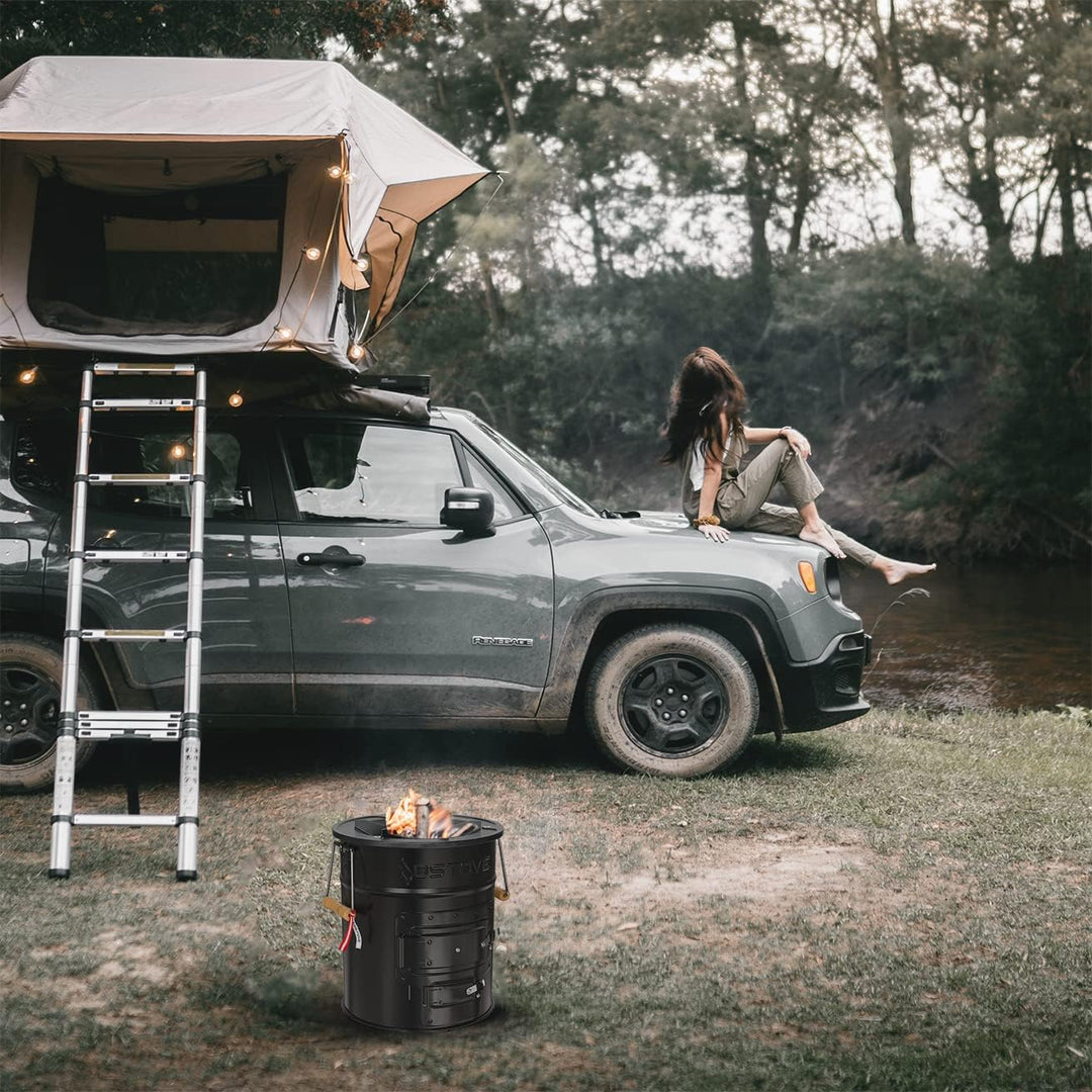 OSTOVE PRO Raketenofen - Das PRO Model mit 2 Kammern für Holz oder Kohle/Biomasse - Ideal für Campin