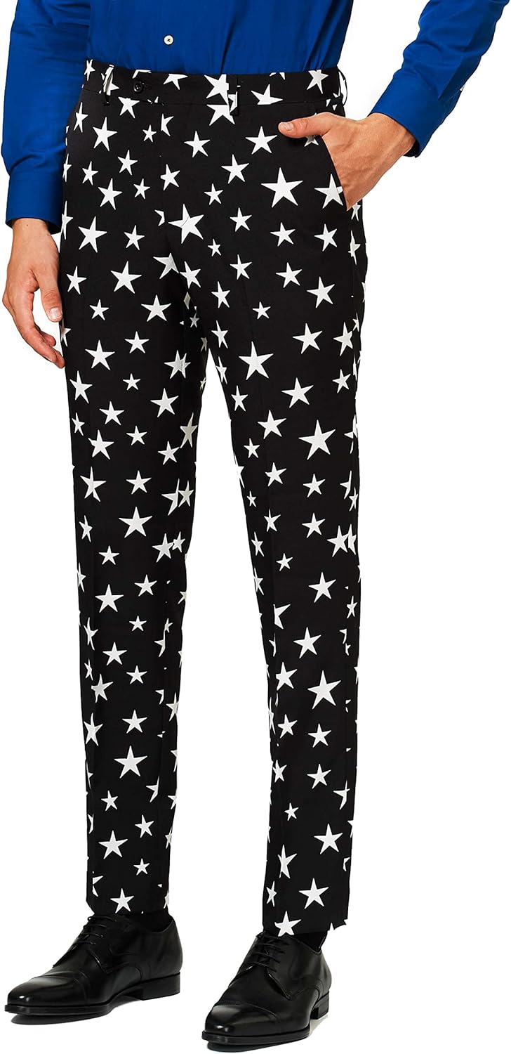 OppoSuits Herren Prom Suits for Men – Harleking – Comes with Jacket, Pants and Tie in Funny Designs