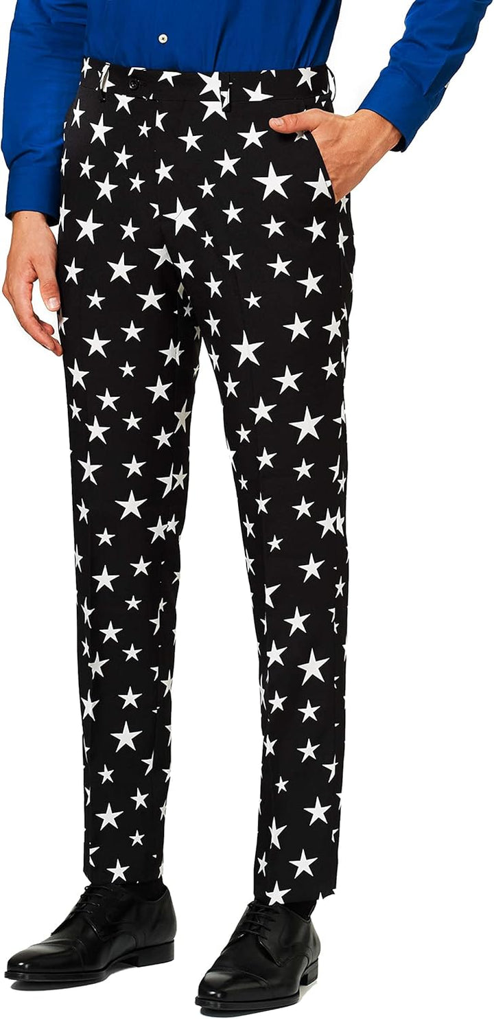 OppoSuits Herren Prom Suits for Men – Harleking – Comes with Jacket, Pants and Tie in Funny Designs