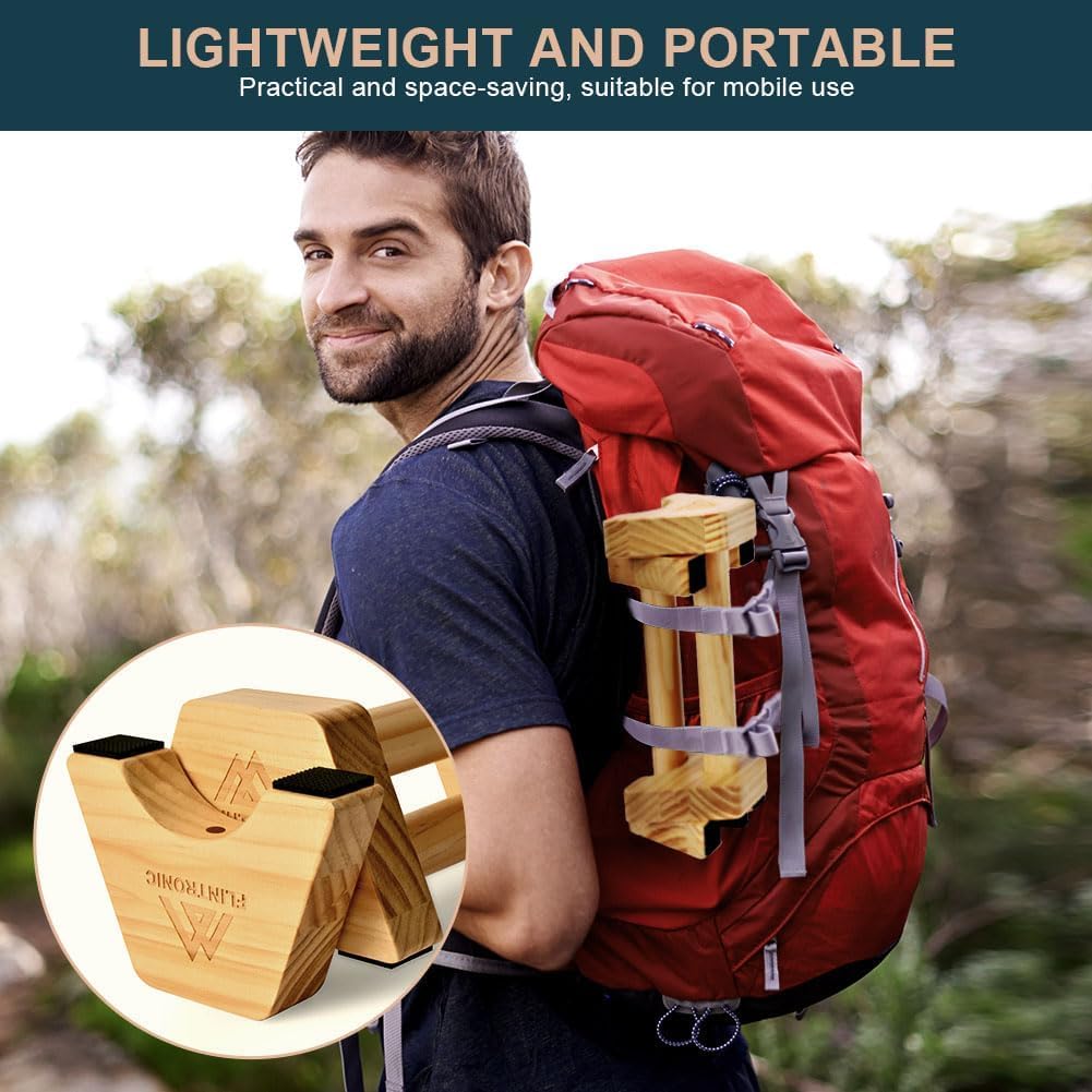flintronic Liegestützgriffe Holz, Rutschfeste Push-Up Bars, Ergonomische Handstandgriffe für Calisth