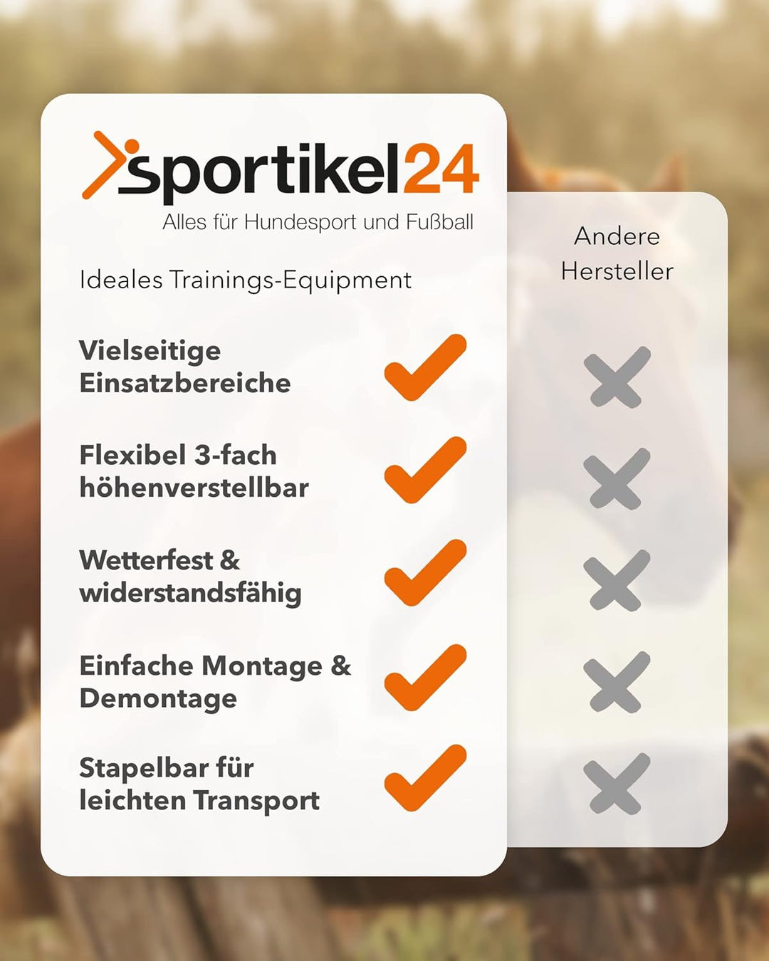 5 x Parcours-Hürde – Kegel-Hindernis für Agility Training – Steckhürden für Hund, Sport, Pferd & Kin