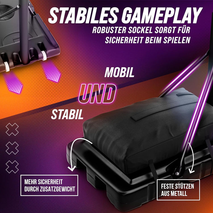 Basketballkorb Outdoor [mit Sandsack] – Basketball Korb höhenverstellbar von 135 cm bis 305 cm – Wet