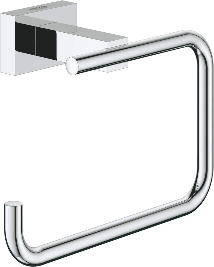 GROHE Essentials Cube - WC-Papierhalter (Metall, Verdeckte Befestigung, langlebige Oberfläche), chro