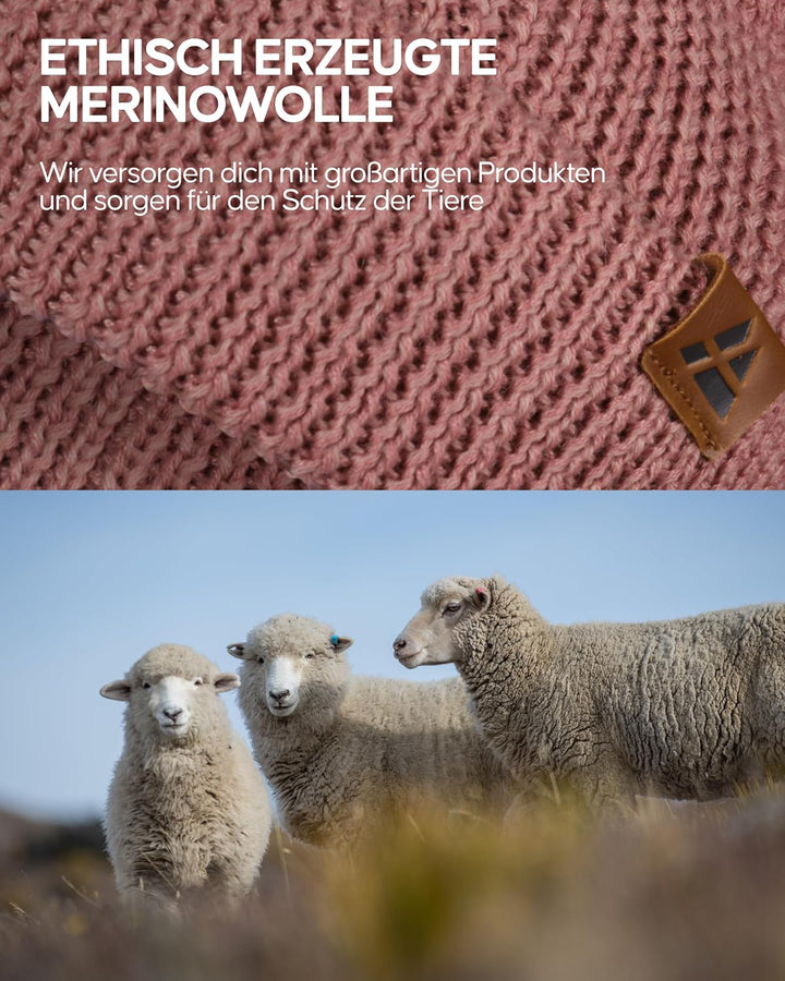 DANISH ENDURANCE Merino Mütze, Klassische Wollmütze, Warme Wintermütze, Weich &amp; Stretchy, Atmungsakt