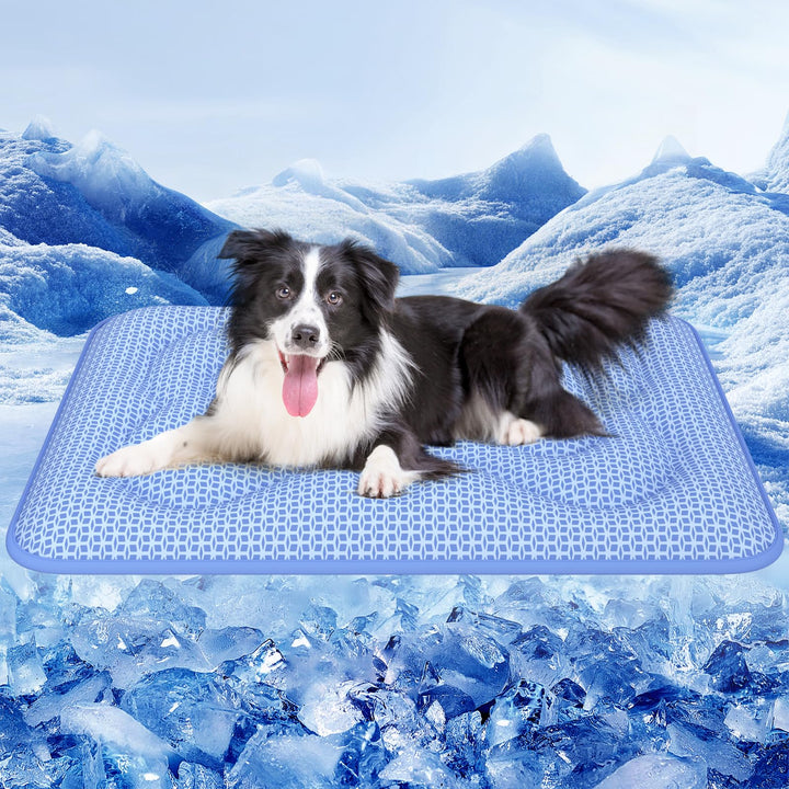 Rywell Kühlmatte Hund für Grosse Hunde 110x80 cm, 3 cm Extra Dick & Gelenkschonend, Farbwechsel-Selb