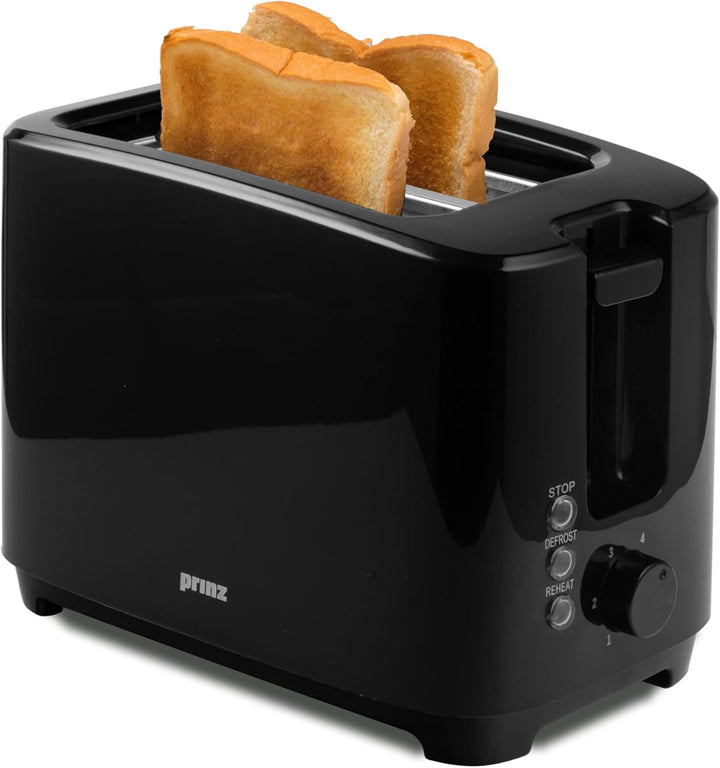 Prinz Doppelschlitz-Toaster PZ-TA2 – 750 W, 6 Bräunungsstufen, automatische Brotzentrierung, Auftaue