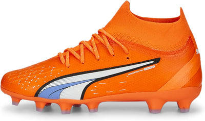 PUMA Unisex Ultra Pro Fg/Ag Jr Fussballschuh 33 EU Ultra Orange Puma White Blue Glimmer, 33 EU Ultra