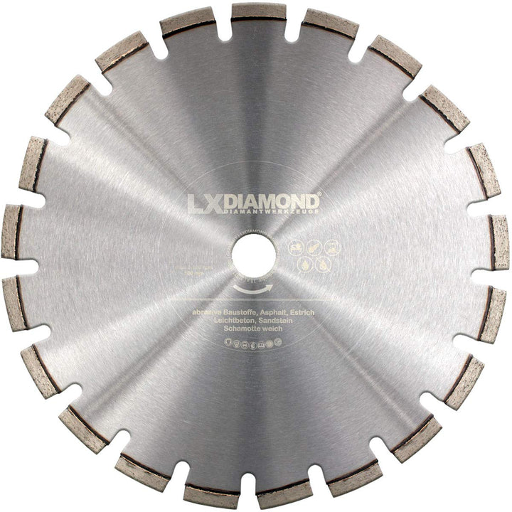 LXDIAMOND Diamant-Trennscheibe 400mm x 20,0mm - Diamanttrennscheibe für abrasive Baustoffe, Estrich,