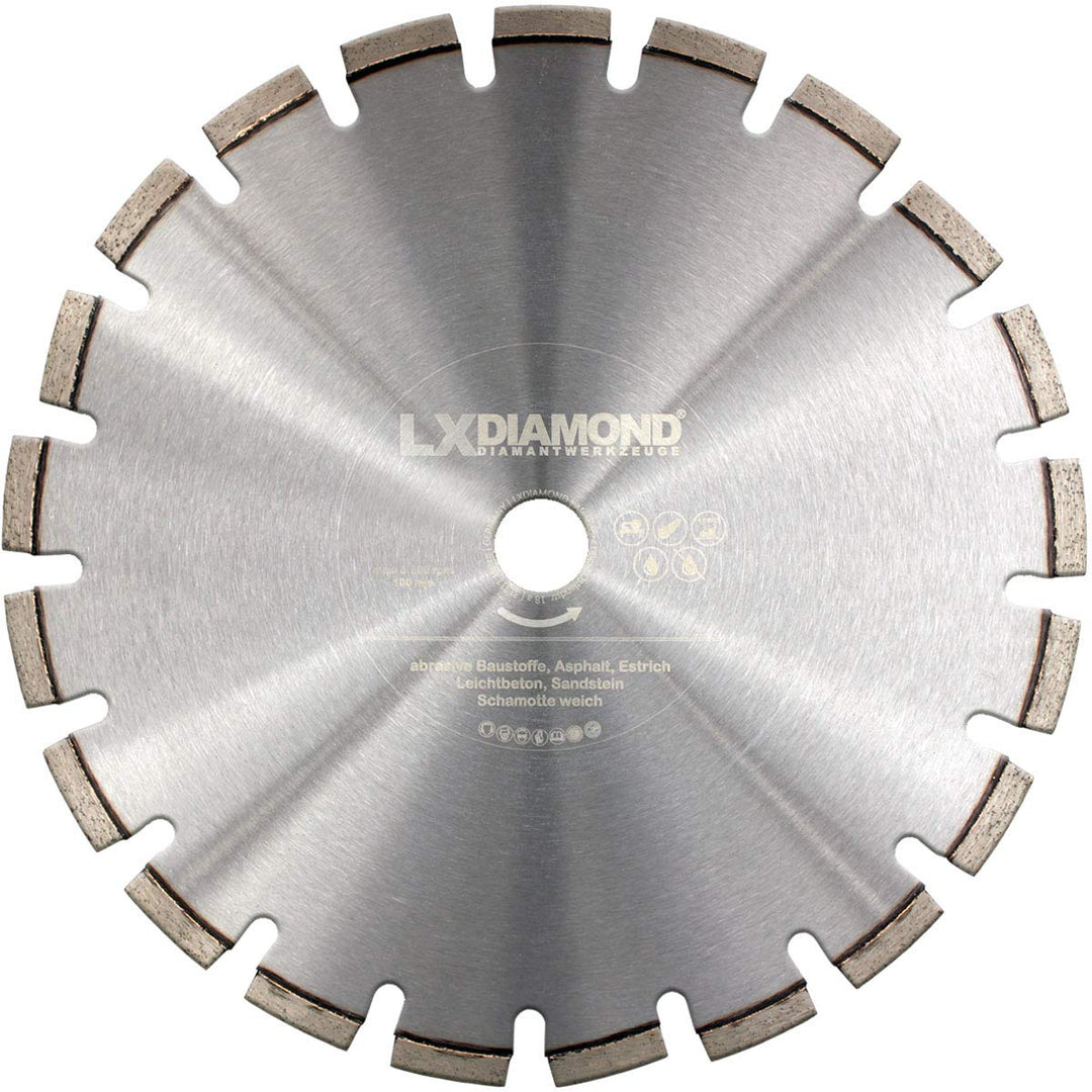 LXDIAMOND Diamant-Trennscheibe 300mm x 20,0mm - Diamanttrennscheibe für abrasive Baustoffe, Estrich,