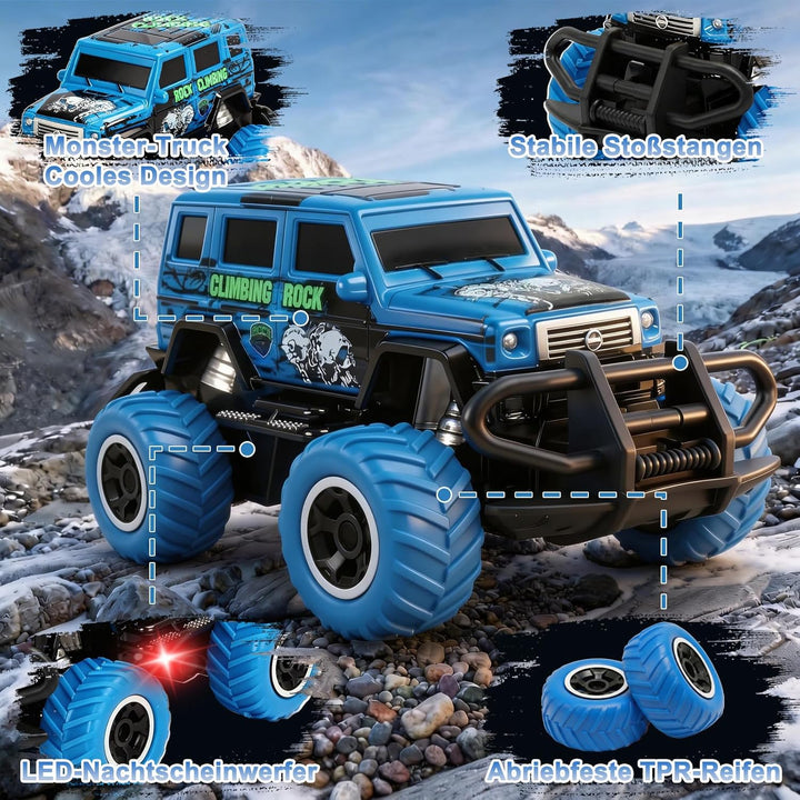 Pup Go Ferngesteuertes Auto Schnell mit Licht für Kinder 3-9 Jahr, Robust Mini RC Auto Offroad Indoo