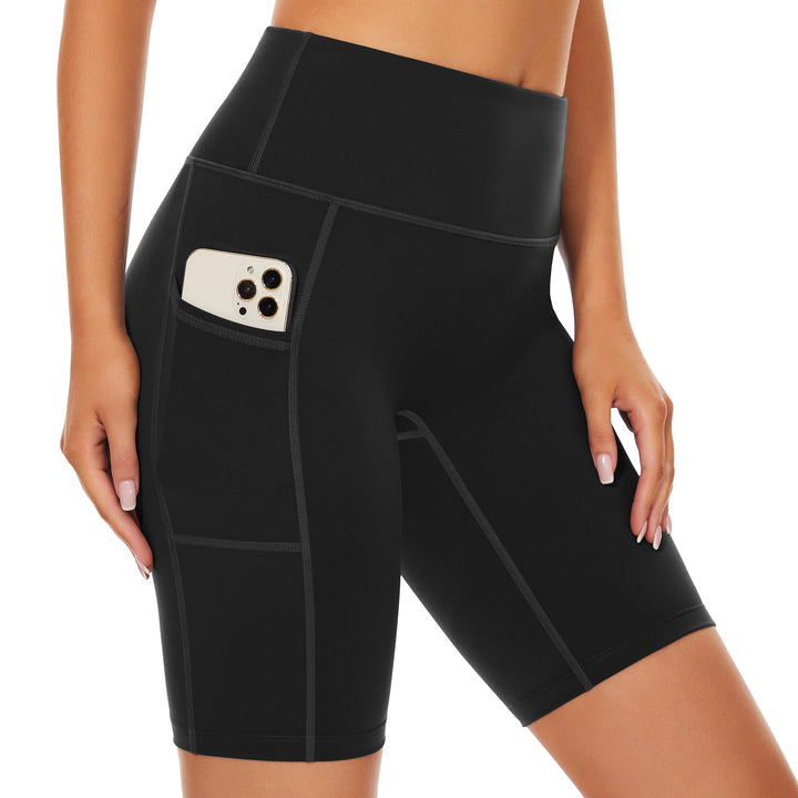 SIMIYA Radlerhose Damen, Kurze Leggings mit Handytasche Blickdichte High Waist Sporthose Damen Kurz,
