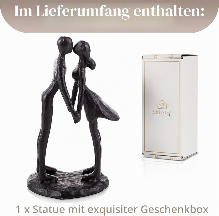 Sziqiqi Paar Skulpturen Gusseisen Geschenk für Jubiläen Hochzeit Kleine Moderne Abstrakte Figur Deko