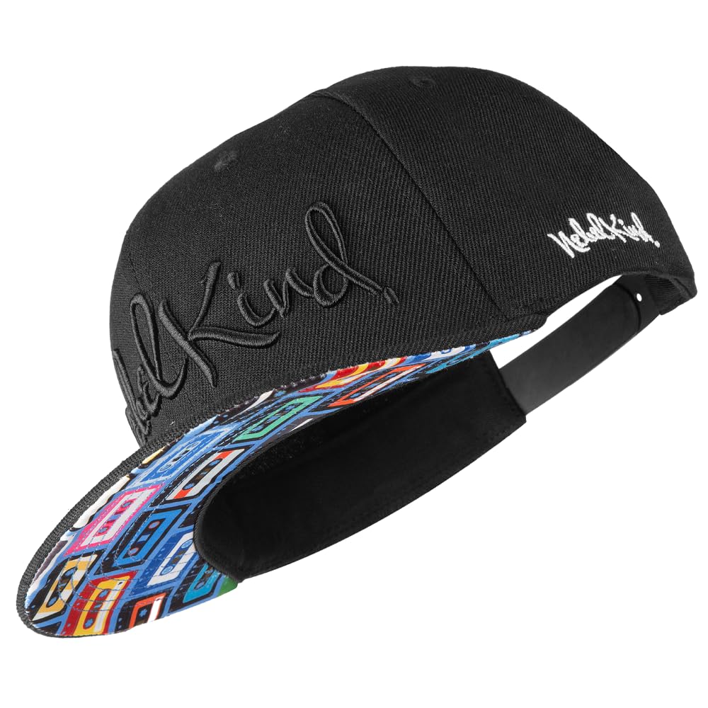 Nebelkind Snapback Cap Schwarz Kassetten Retro Grössenverstellbar Unisex One Size
