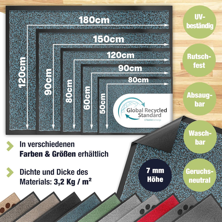 KESSER Schmutzfangmatte, Profi Fussmatte in vielen Grössen, Türmatte, Teppich, Fussabtreter & Fussab