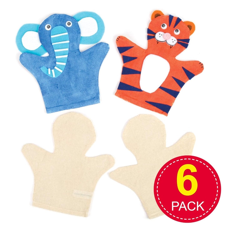 Baker Ross E562 Weisse Handpuppen aus Stoff - zum Basteln und Dekorieren für Kinder - für Puppenspie