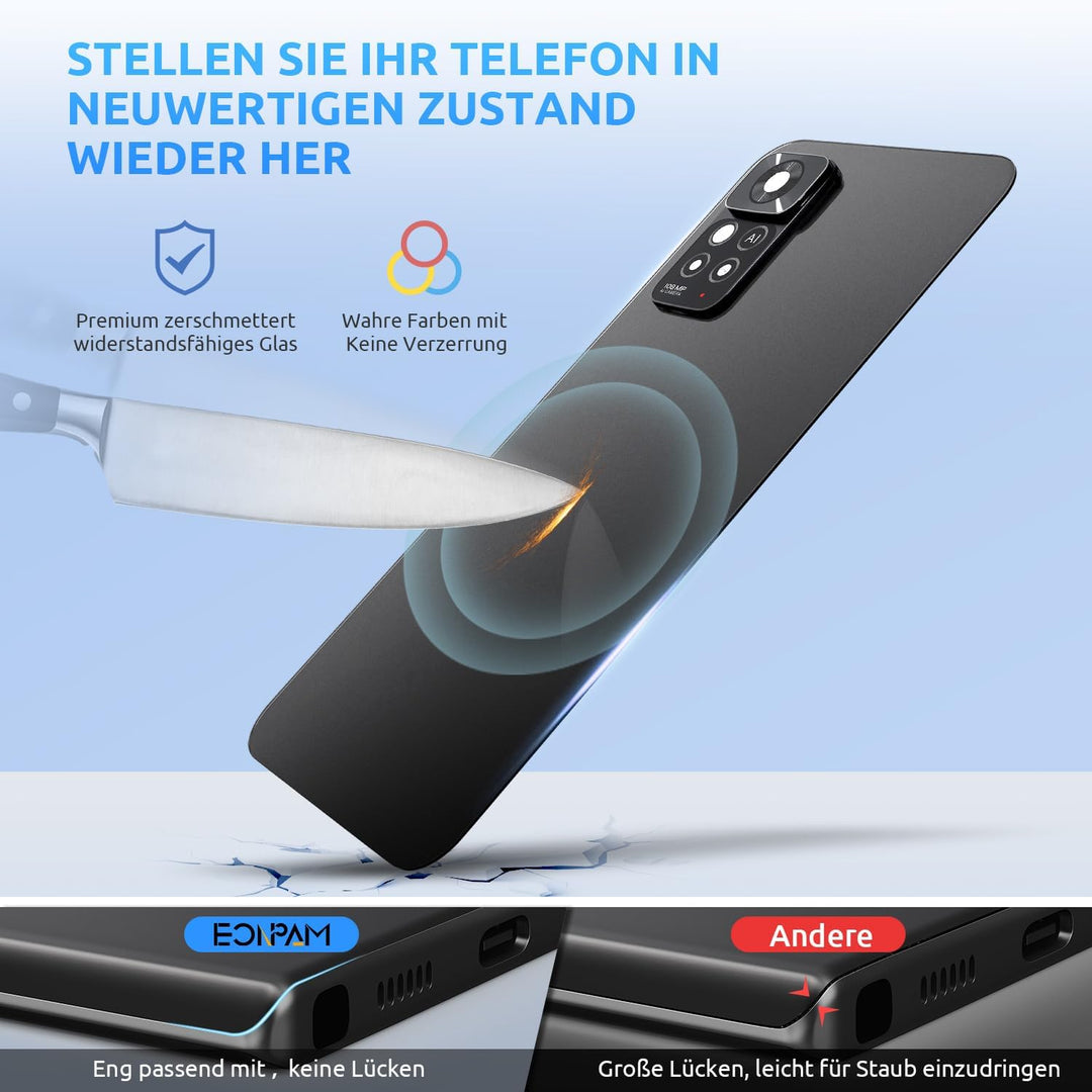Eonpam Akkudeckel für Xiaomi Redmi Note 11 Pro 5G Rückseite Glas Original Backcover Back Glas Ersatz