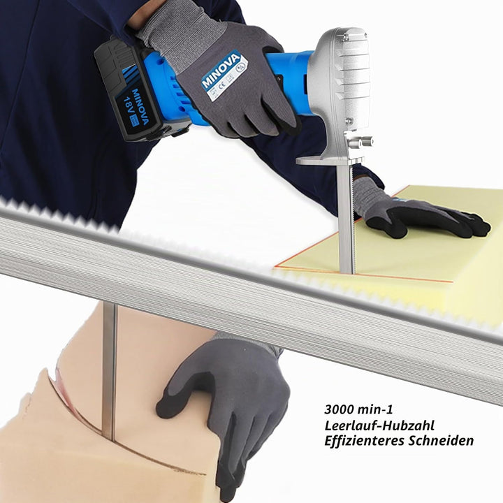 MINOVA Schaumgummisäge Schaumstoffsäge 30 cm Gleichstrome (DC) Kit, Schneiden aller Dichten von Scha