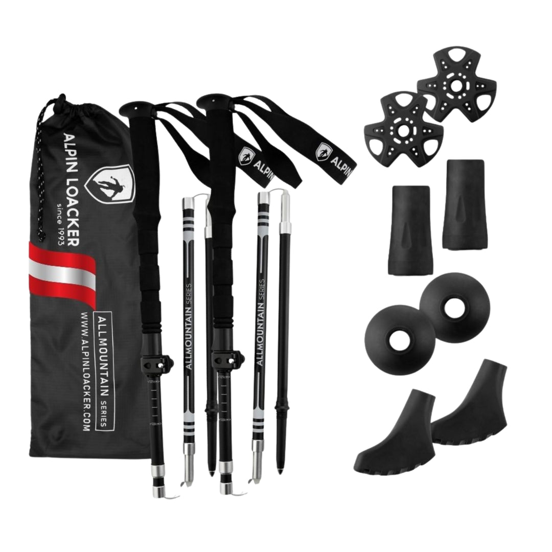 ALPIN LOACKER Wanderstöcke faltbar Carbon oder Aluminium mit Korkgriff I Nordic Walking Stöcke Damen