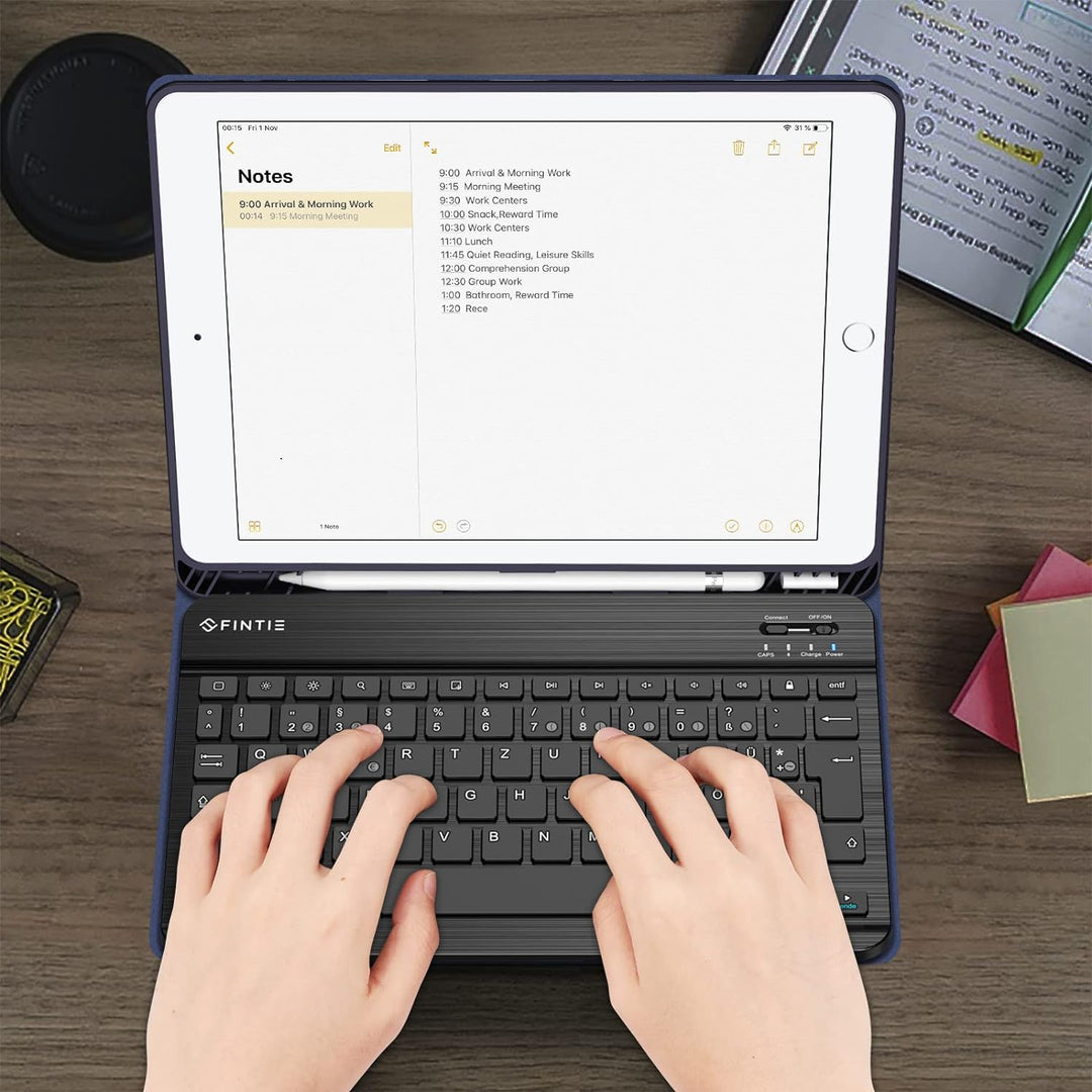 Fintie Tastatur Hülle für iPad 10.2 Zoll (9/8/ 7 Generation - 2021/2020/2019), Schutzhülle mit TPU R