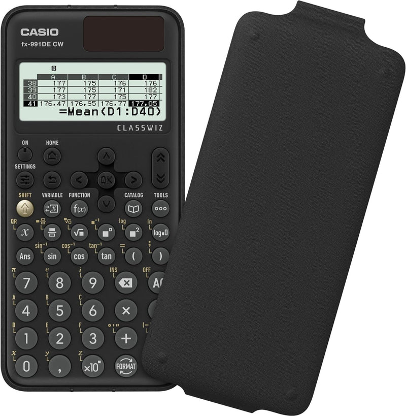 Casio FX-991DE CW ClassWiz technisch wissenschaftlicher Rechner + FX-CASE-CB-BK2 Schutzhülle für Cas
