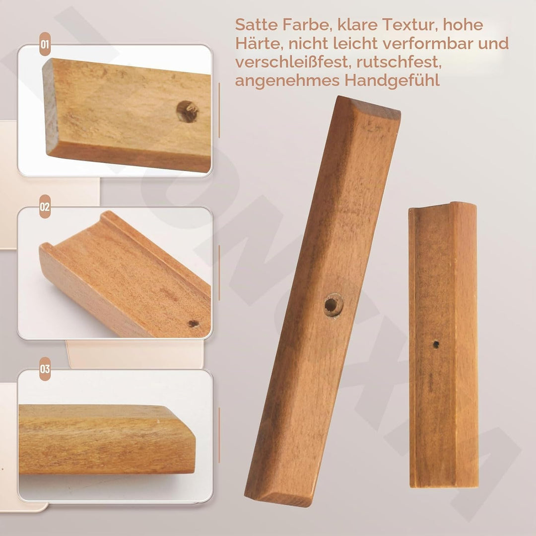2 Stück Kirschholz Ersatzgriff für Weber Holzkohlegrill, Grillgriff Ersatz passend für 57,1 cm und 4