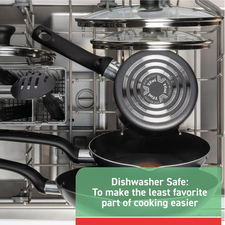 T-fal 2100092147 Edelstahl ofenfest spülmaschinenfest Suppentöpfe, Aluminium, schwarz 12-Quart, 11.4