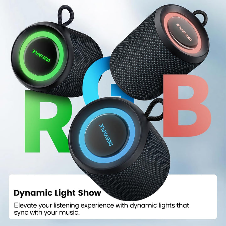 Deeyaple Bluetooth Lautsprecher Klein Tragbarer Musikbox 5.3 IPX7 Wasserdicht Kabellose Stereo Pairi