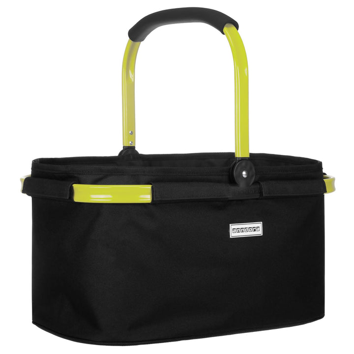 anndora Einkaufskorb SCHWARZ 22 Liter - Rahmen limette Schwarz Rahmen Limette, Schwarz Rahmen Limett