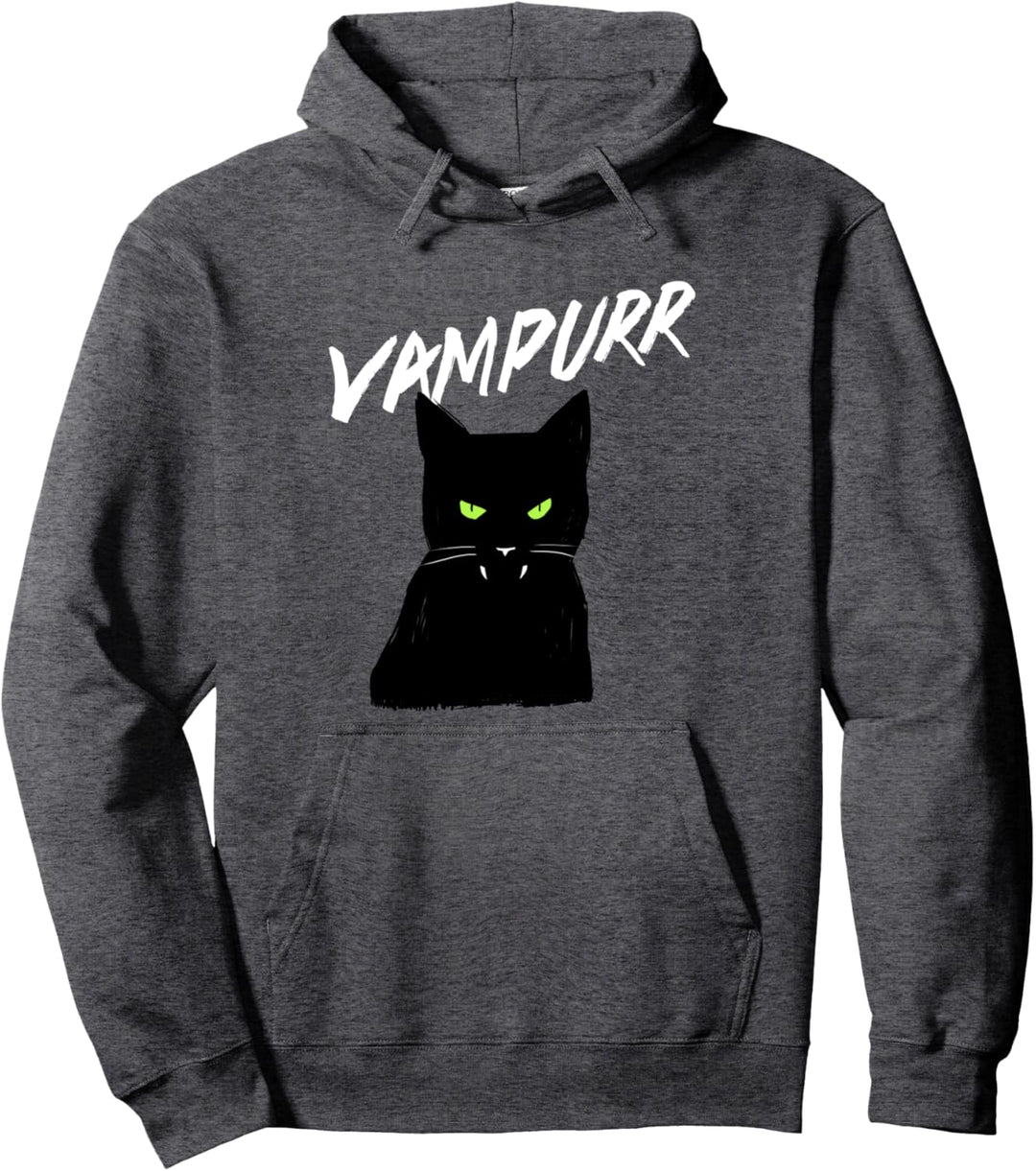 Vampurr Vampire Black Cat Halloween Pullover Hoodie
