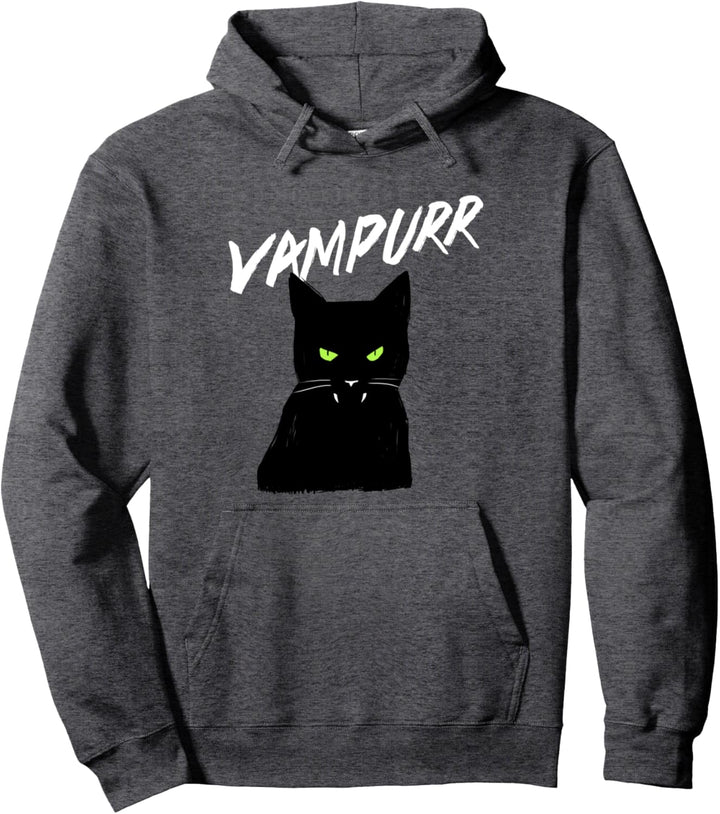 Vampurr Vampire Black Cat Halloween Pullover Hoodie