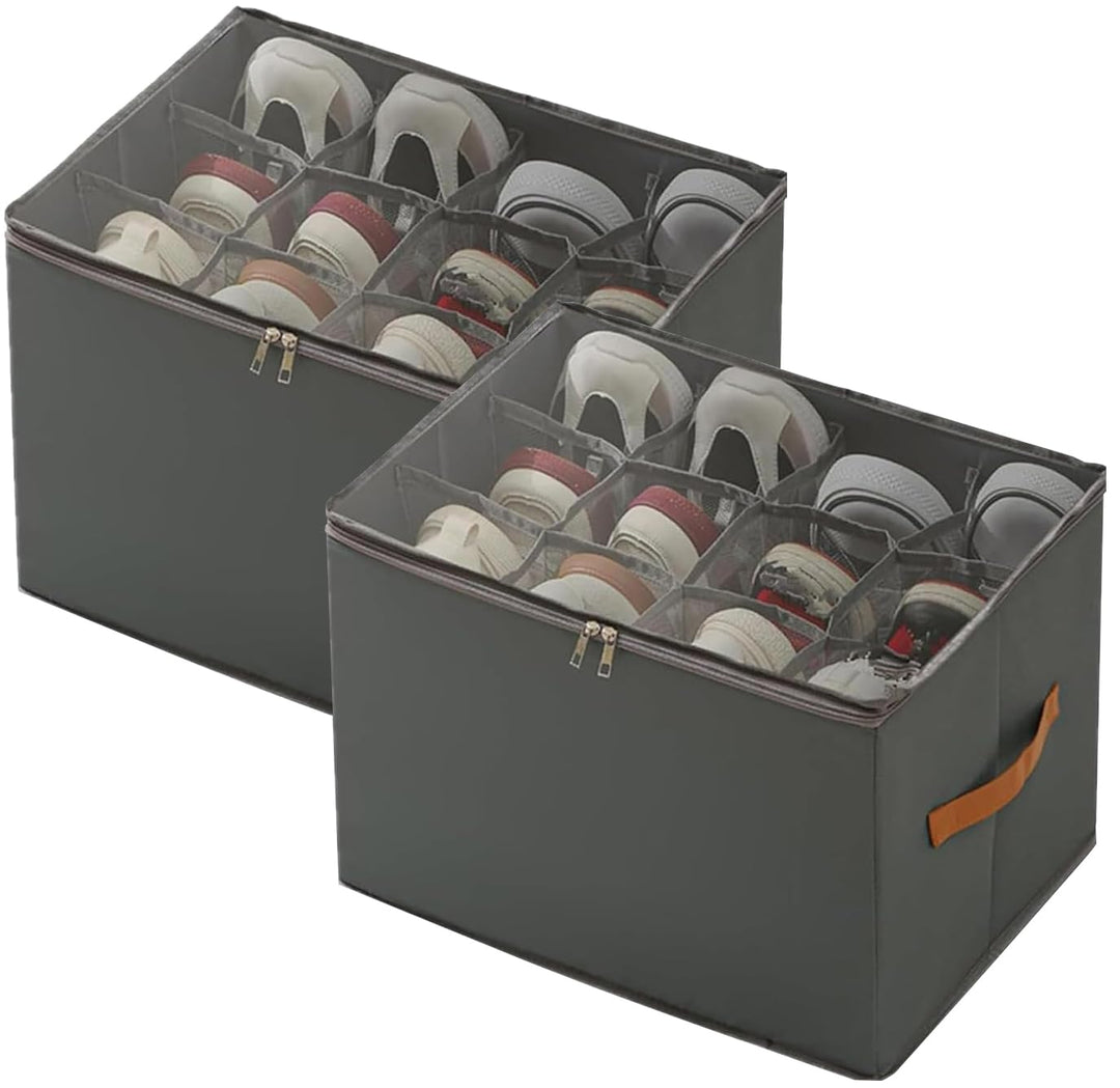 Staubdichte Schuhaufbewahrung Schuhorganizer, Shoe Organizer aus Stoff mit Klarer Abdeckung, Schuhbo