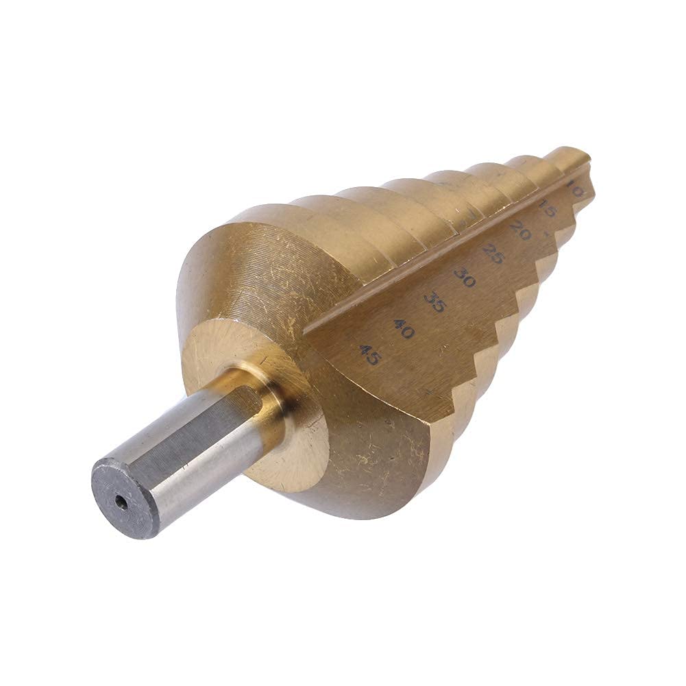 Yosoo HSS Beschichtetes Pagoda Stufenbohrer Kegelbohrer für Elektrowerkzeug 10-45 mm