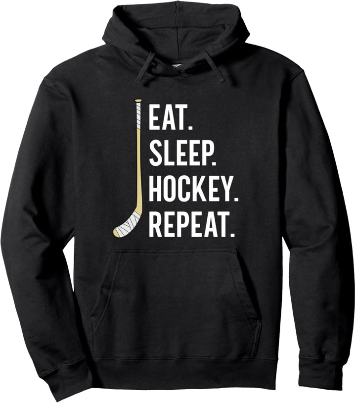 Eat Sleep Hockey Repeat Hockey Spieler Eishockey Pullover Hoodie