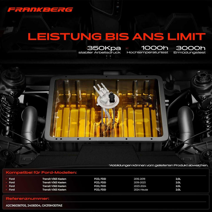 Frankberg 1x Kraftstoffpumpe Fördereinheit Kompatibel mit Transit V363 Kasten FCD FDD 2.0L Diesel Di