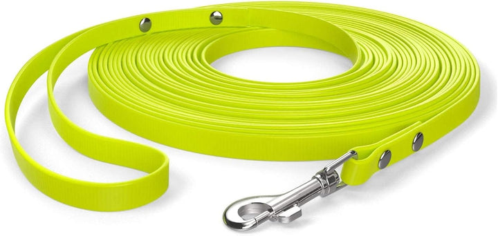 10m Schleppleine, Hundeleine, Handschlaufe, Neon-Gelb, extra schmal, schmutz- und wasserabweisend 10