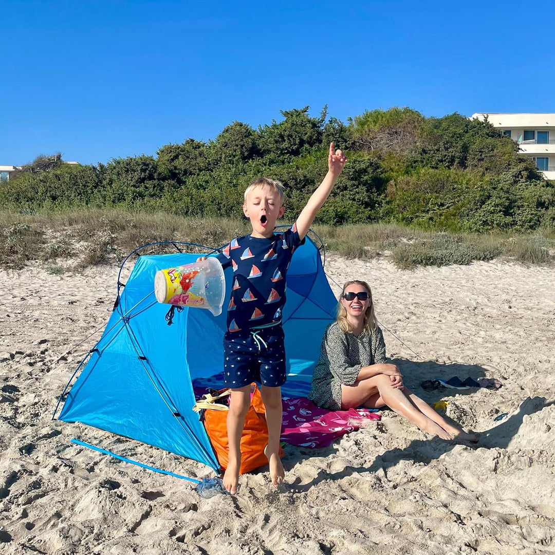 outdoorer grosse Strandmuschel Santorin Alu Air mit Fix up System - XXL Strandzelt mit UV 80 Sonnens