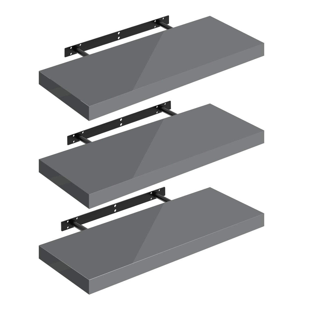 WOLTU Wandregal Set von 3 Regalen Wandboard Freischwebend Schweberegal CD DVD Regal Bücherregal Holz