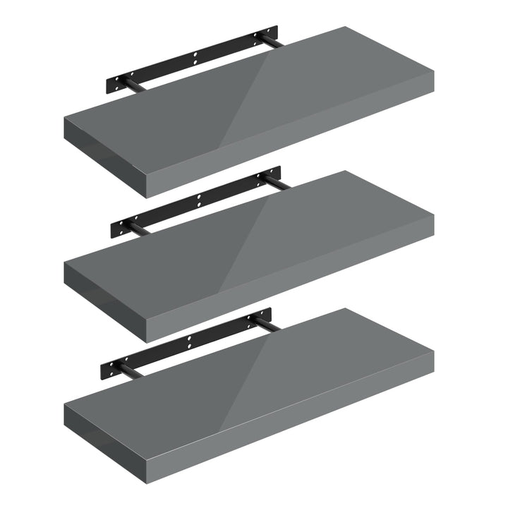 WOLTU Wandregal Set von 3 Regalen Wandboard Freischwebend Schweberegal CD DVD Regal Bücherregal Holz