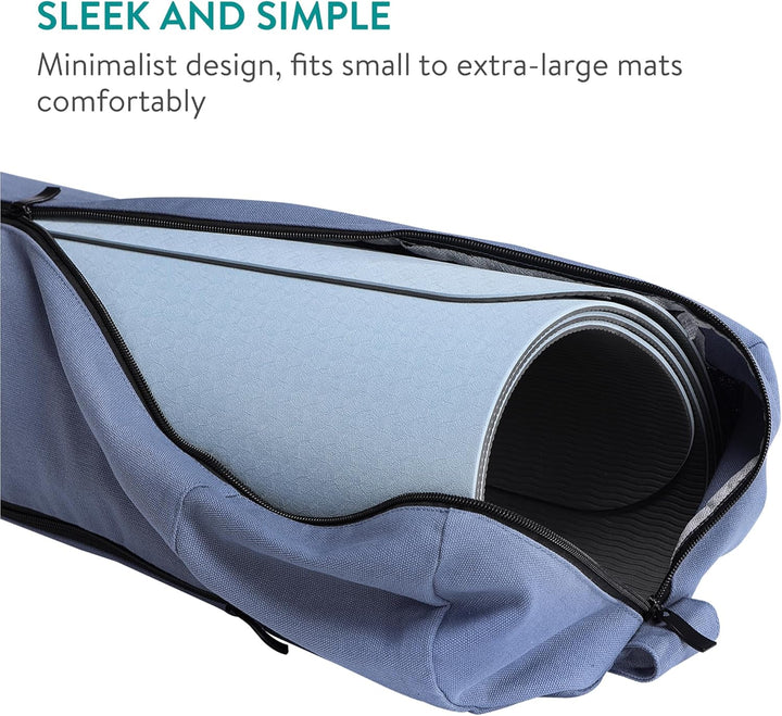 Navaris XXL Yogatasche für Yogamatte aus Baumwolle - Tasche für Yoga Matte mit Reissverschluss Trage