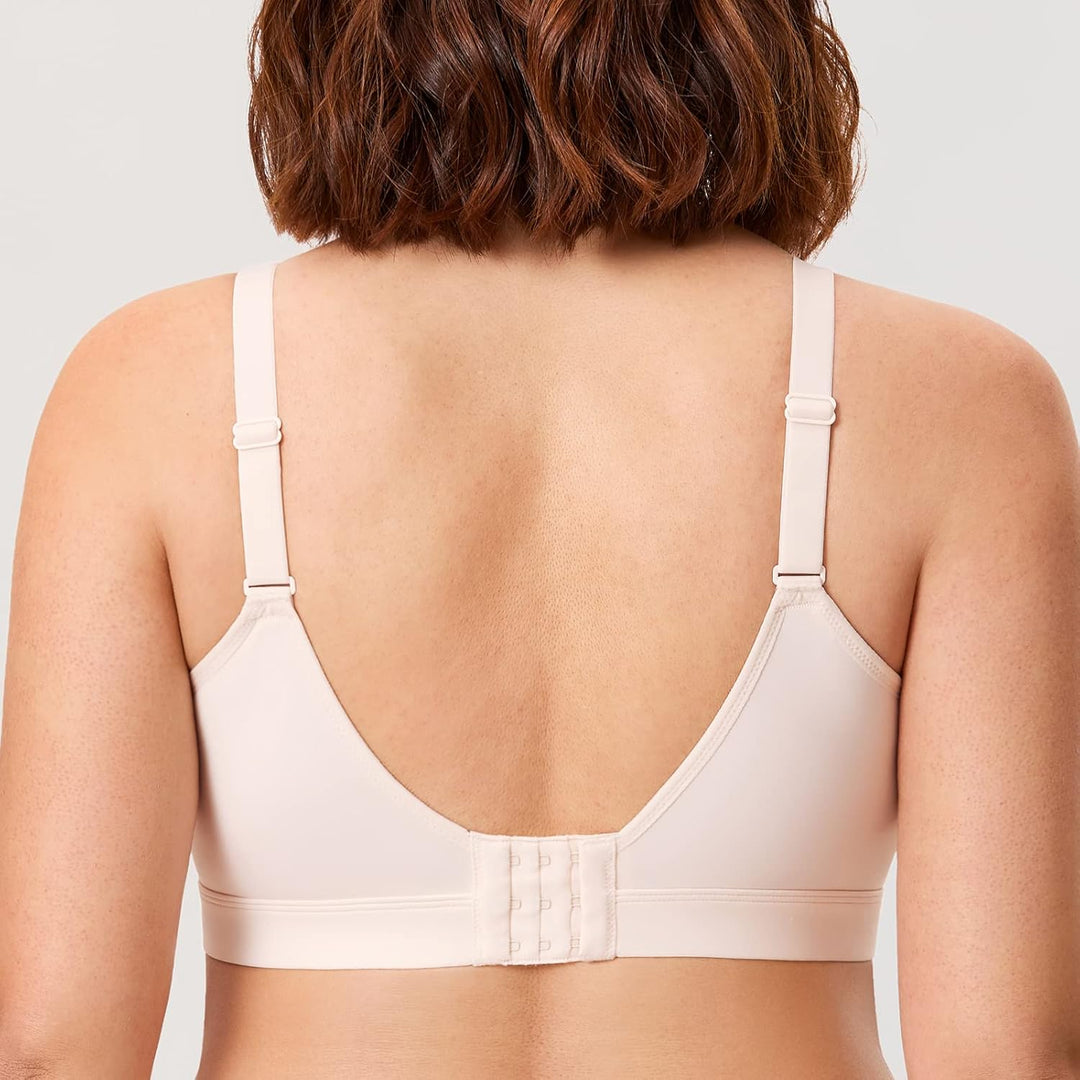 DELIMIRA Damen BH ohne Bügel Grosse Grössen Tshirt BH Seamless Klassische Bequemer 75B Rose White, 7