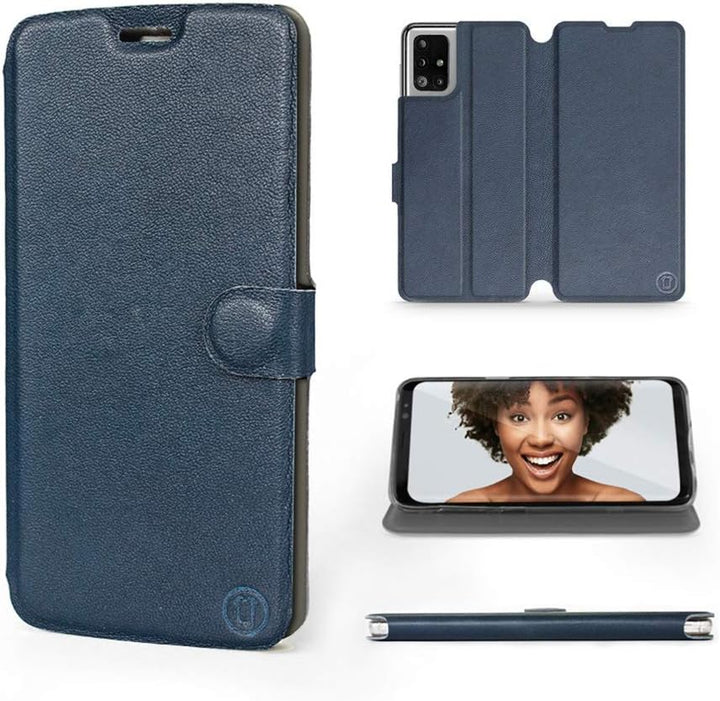 Mobiwear | Echt Lederhülle | Kompatibel mit Samsung Galaxy M51, Made in EU handyhülle, Slim Leather