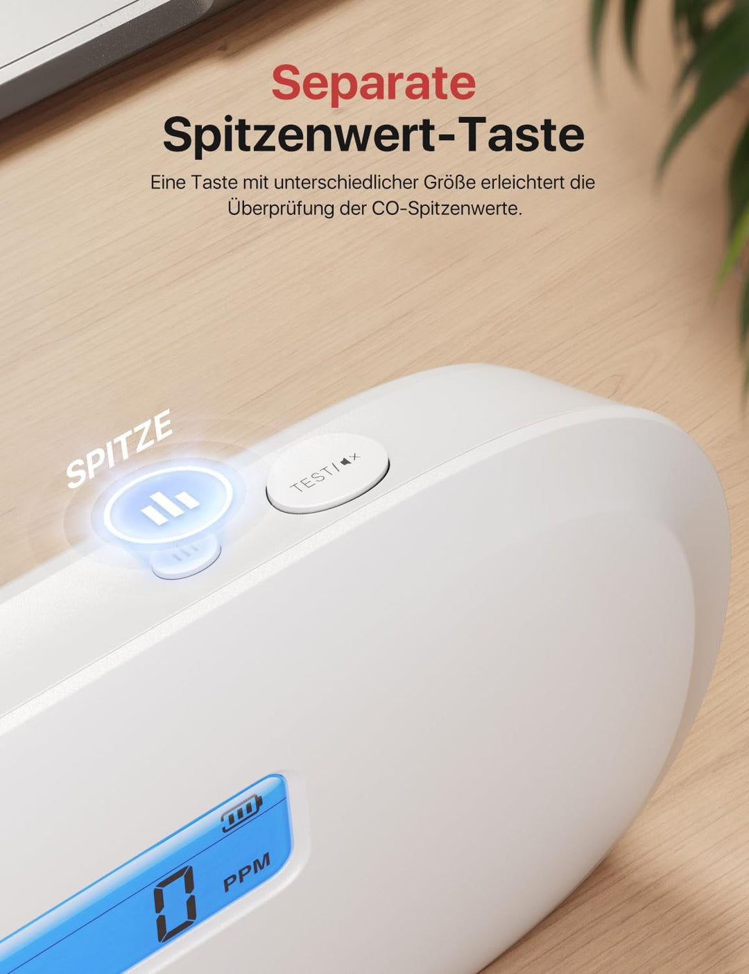 X-Sense Kohlenmonoxid Melder, 10 Jahre Sensor, CO Melder mit austauschbarer Batterie und digitalem D