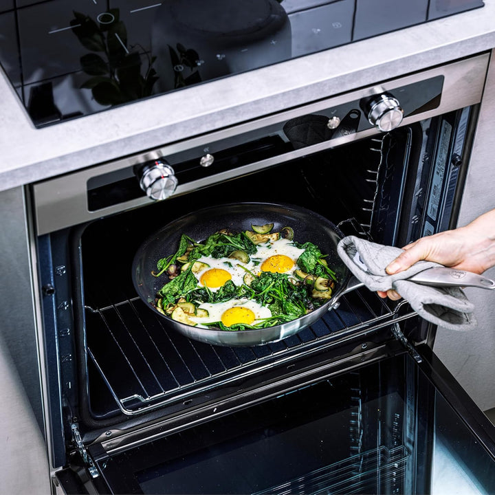 GreenChef Profile Plus Gesunde Keramik Antihaft-Edelstahl 28 cm/3,6 Liter Wok, PFAS-frei, Induktion,