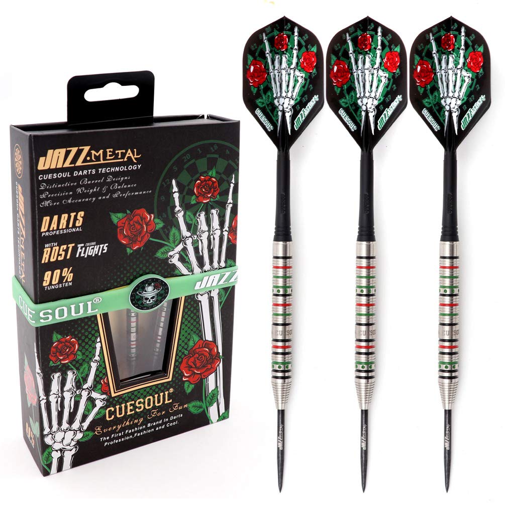 CUESOUL Jazz-Metal 21/23 / 25g Stahlspitze 90% Wolfram Dart Set mit integrierten ROST Flights CSJM-J