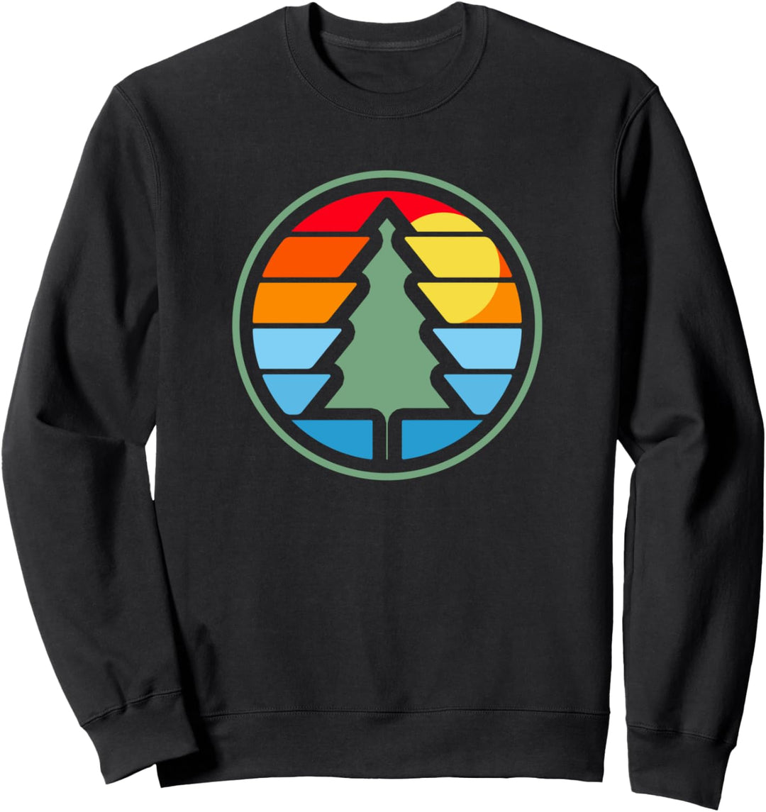 Vintage Eighties Retro Lone Pine Tree Graphic Art Sweatshirt