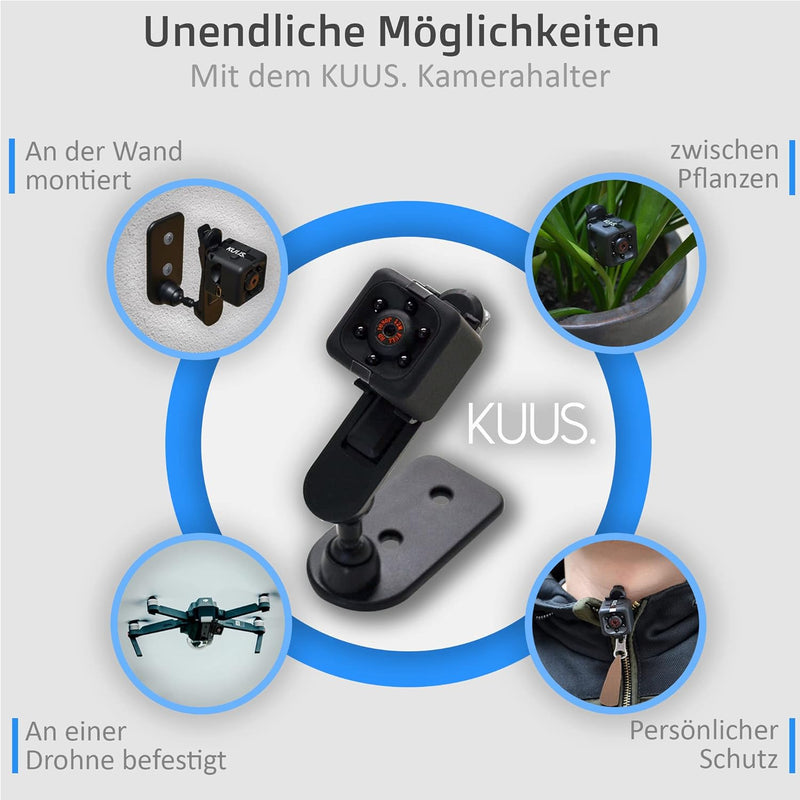 KUUS® - Mini Kamera | Überwachungskamera Für Innen Mit 32-GB-Speicherkarte | Micro Cam Full HD 1080P