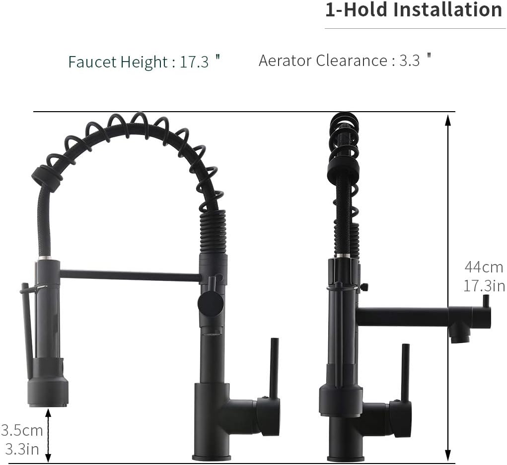 AIMADI Wasserhahn Küche Schwarz Mischbatterien Küchenarmatur mit Brause Ausziehbar Spültischarmatur