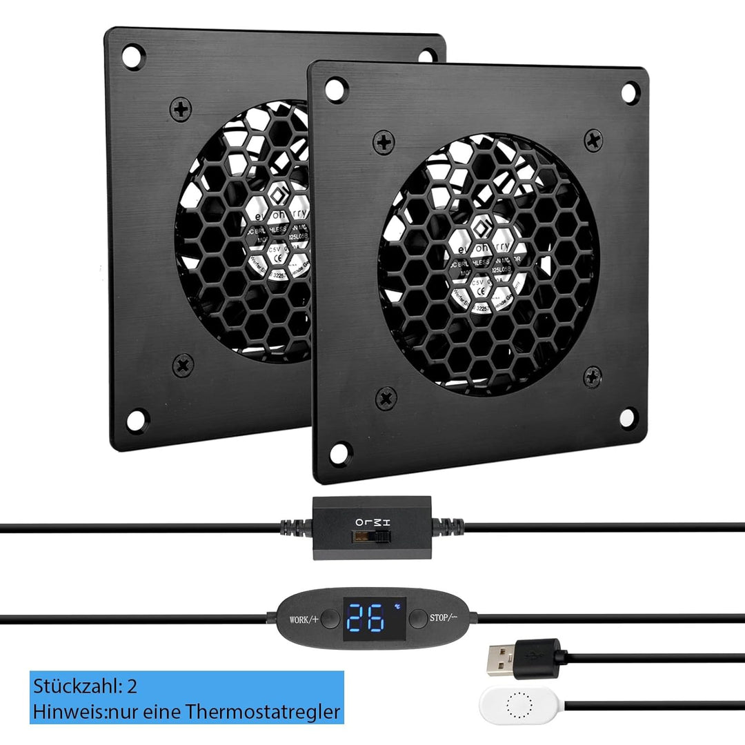 euroharry 80mm Digitalanzeige temperaturgesteuertes leises Lüftersystem, 5V-Lüfter mit modernem gebü