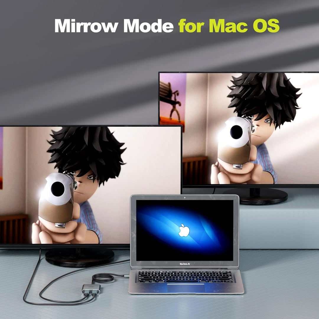 fairikabe USB C auf Dual DisplayPort MST Hub Splitter, USB Typ C auf Dual 4K@60Hz 2X DisplayPort 1.2